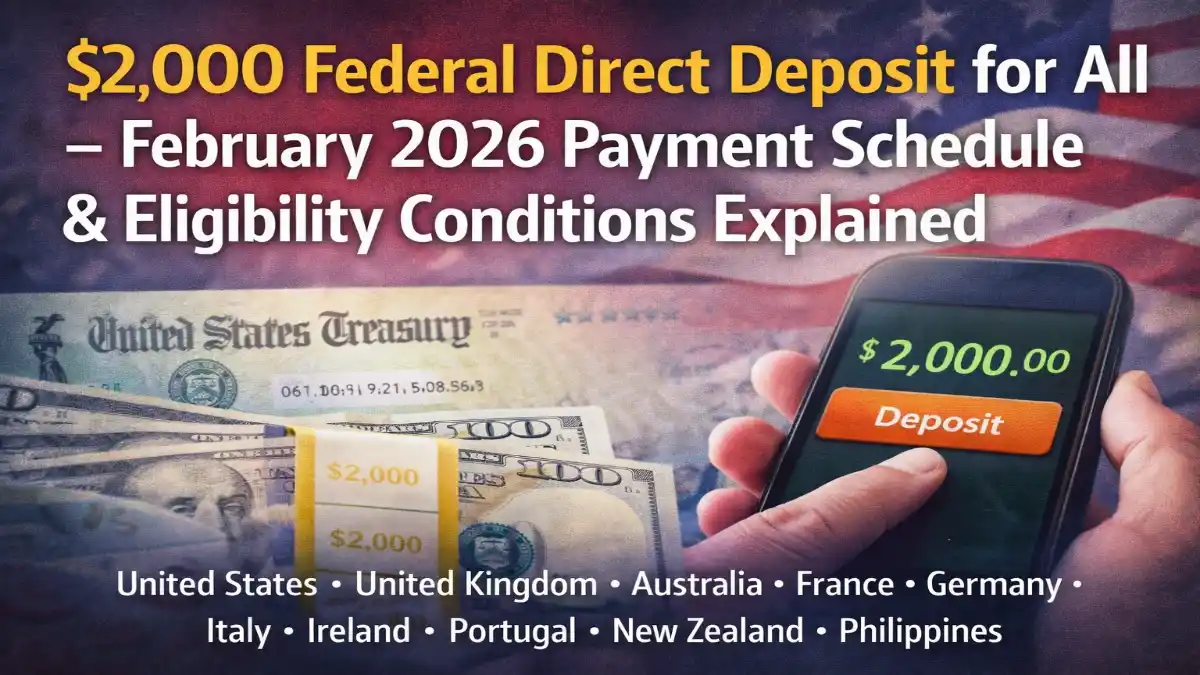 $2,000 Federal Direct Deposit, February 2026 Payment Update, Federal Stimulus 2026, IRS Direct Deposit 2026, Government Payment Eligibility, US Treasury Deposit, Tax Refund February 2026, Social Security Payment Update