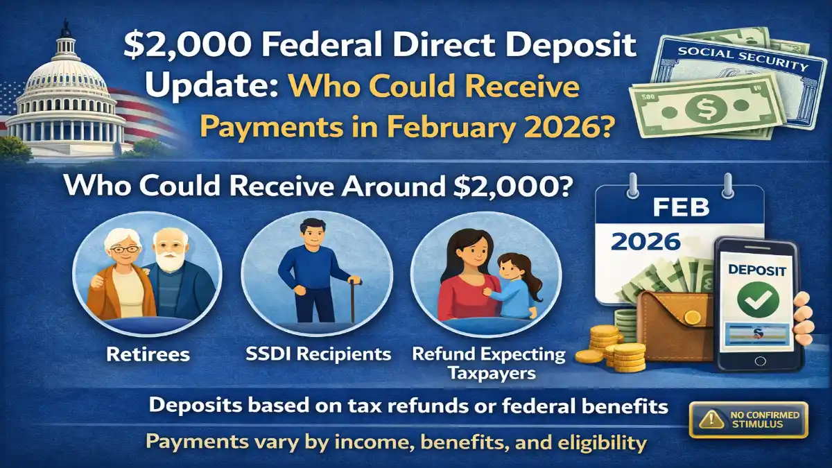 $2,000 Federal Direct Deposit, February 2026 Federal Payment, IRS Direct Deposit Update, Federal Stimulus 2026, US Treasury Payment News, Tax Refund February 2026, Social Security Deposit Update, Government Payment Eligibility USA